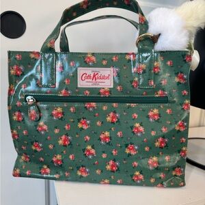 Cath Kidston Green and Red Floral Tote Bag